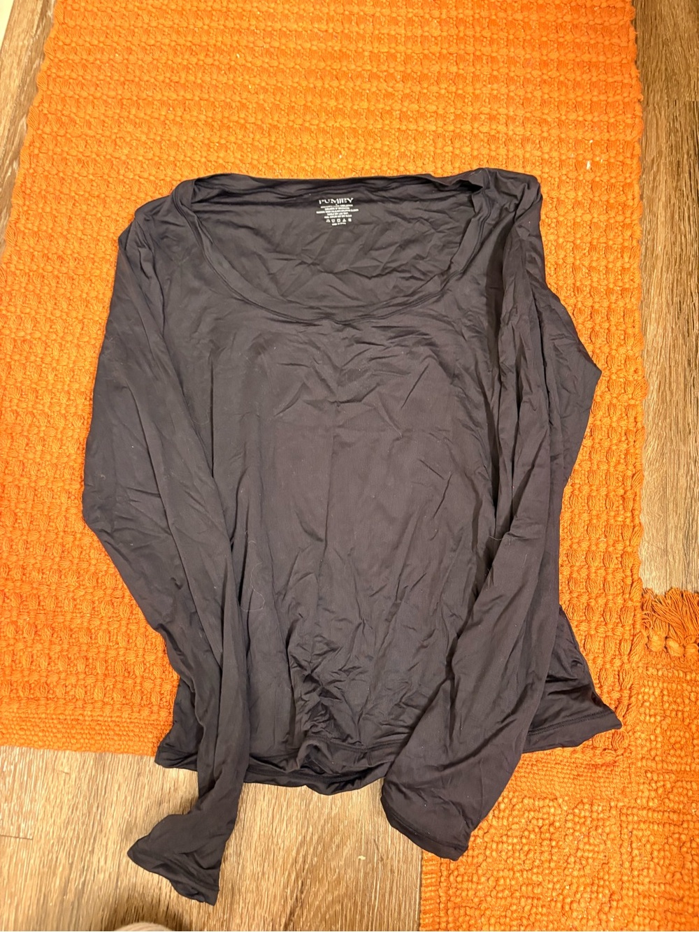 Black Long Sleeve Scoop Neck Top